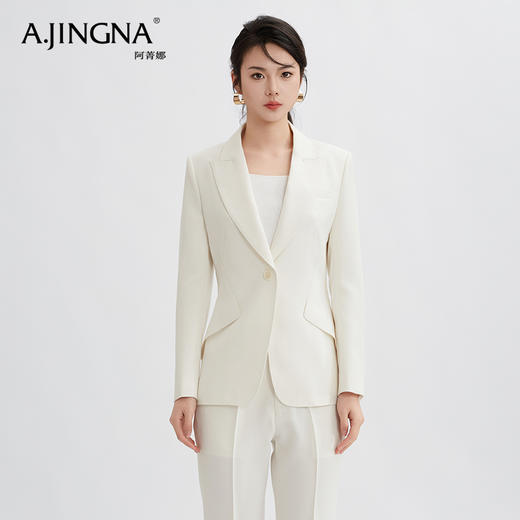 【商场同款】阿菁娜2024春夏新款简约设计感一粒扣通勤收腰西服A29C208030 商品图0