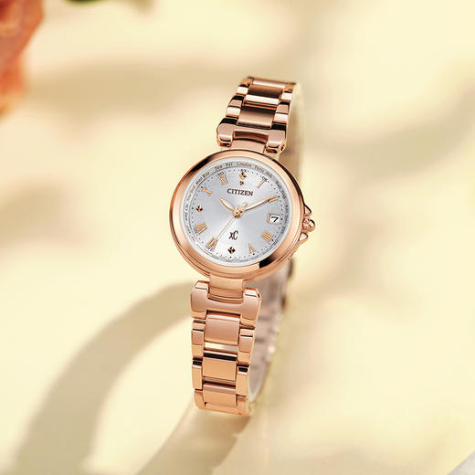 西铁城/CITIZEN优雅樱花粉色xC系列光动能电波女表EC1037-69A 商品图5