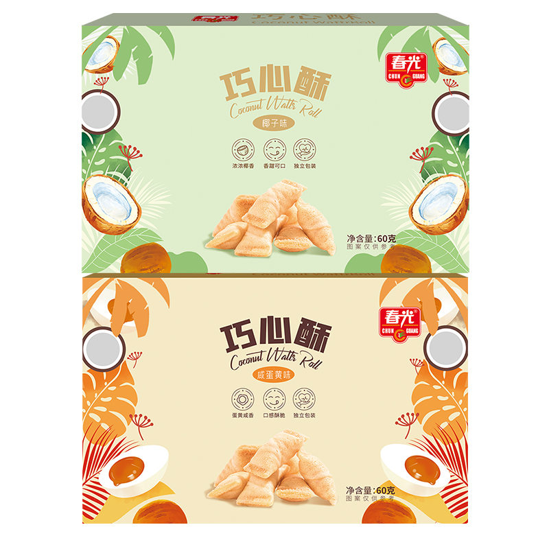 巧心酥60g*2盒 椰子味/咸蛋黄味【129元任选8件】