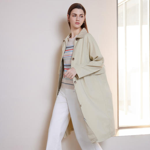 【中长款风衣外套】24年春夏女士新品垂感长袖过膝女外套 商品图2