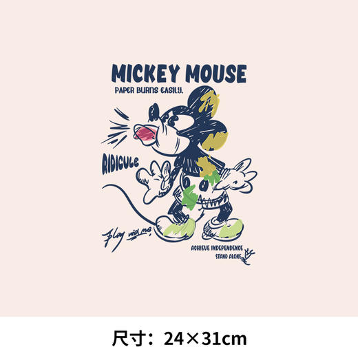 潮牌卡通米奇米老鼠新款T恤卫衣图案热转印耐水洗白墨A级过粉烫画贴 商品图2