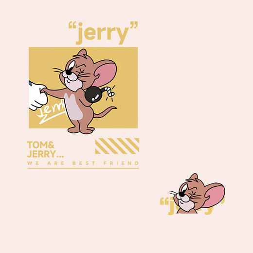 潮牌卡通汤姆杰瑞猫和老鼠胶印图案贴A级过粉白墨热转印烫画贴 商品图0