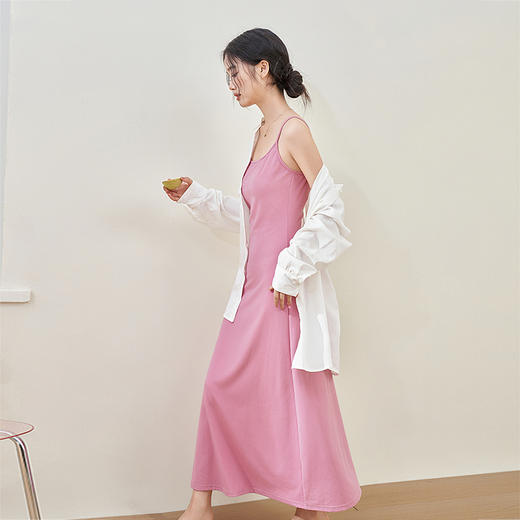 西遇修身慵懒套装女新款休闲纯欲青连衣裙搭配一整套D0040764 商品图3