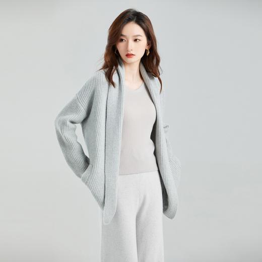东黎 • 小山羊绒女士秋冬宽松落肩中长款开衫 2090 商品图1