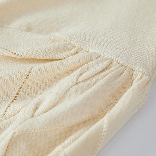 谜底套头针织衫短袖女2024年夏新品肌理感提花短款上衣242MZ0851 商品图3