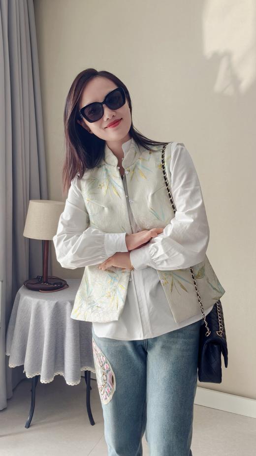 利落大方贝壳扣子小立领小中式白衬衫 商品图8