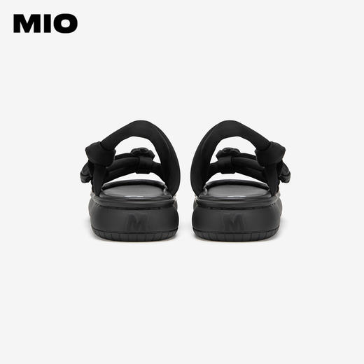 MIO米奥夏沙滩鞋中跟休闲凉鞋蓬软扭结云感厚底通勤凉鞋女M243131424 商品图5