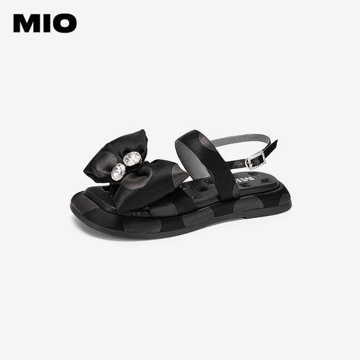 MIO米奥夏季拼色低跟休闲凉鞋轻盈舒适灵动蝴蝶结大头凉拖M243131911 商品图2