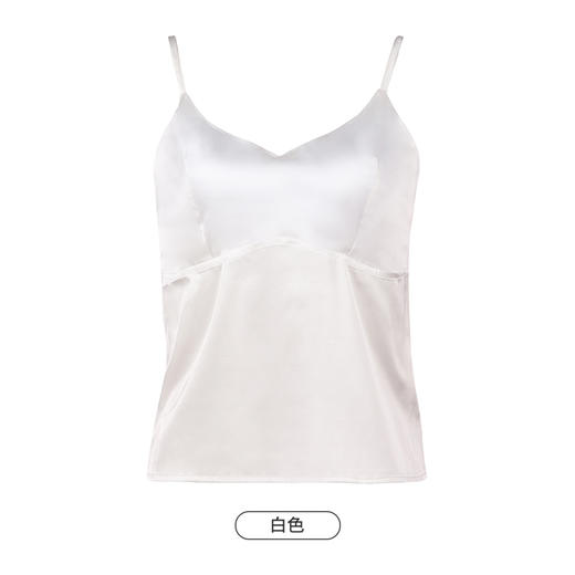 都市丽人吊带背心女色丁背心无罩杯丝质吊带背心无钢圈无排扣LV43A2 商品图7