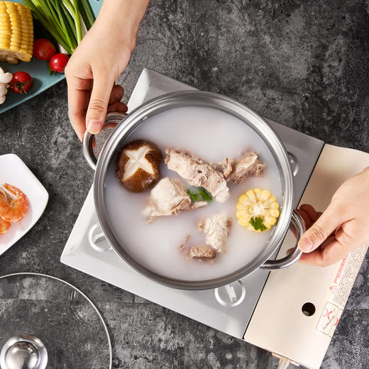 【批采产品  单拍不发货】朗赫 明珠-汤锅  22cm 410 不锈钢LH-TG07--FN 商品图1