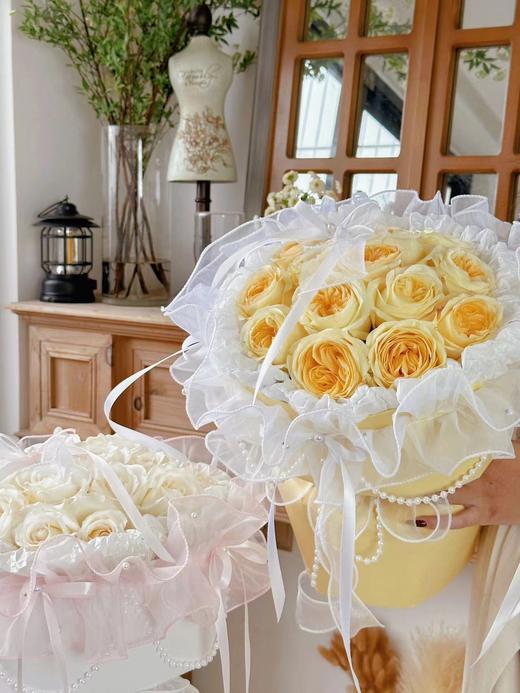 【热卖】芭蕾风花束欧根纱加密褶皱/素边珍珠款/1米/包 商品图1