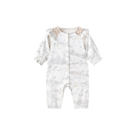 【商场同款】英氏儿童连体衣长袖国风婴儿爬服女宝宝衣服新款 商品图4