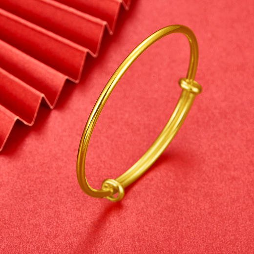 【限时克减128元】足金999.9 #儿童/宝宝 黄金光圈空心推拉童镯BB镯宝宝镯（单只）(TZ00011-01)（预售产品下单后不退款不退货不换货不补差价） 商品图1