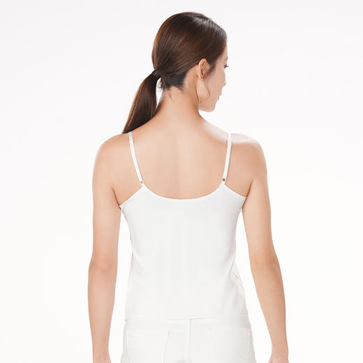 都市丽人吊带背心女色丁背心无罩杯丝质吊带背心无钢圈无排扣LV43A2 商品图2