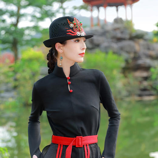 龙凤阙刺绣礼帽 |24小时现货发 商品图2