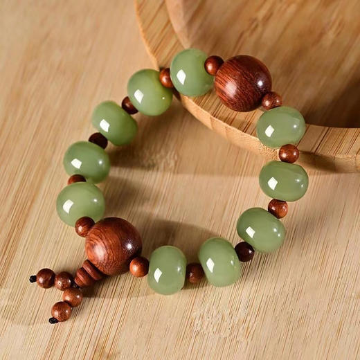 【经典】十全十美和田玉算盘珠手串 商品图3