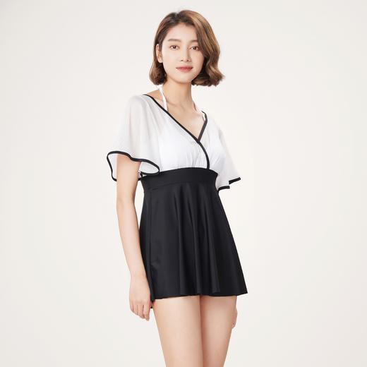 都市丽人一体式泳衣女士连体泳衣女半光涤泳布泳衣连体泳衣LS41B6 商品图1