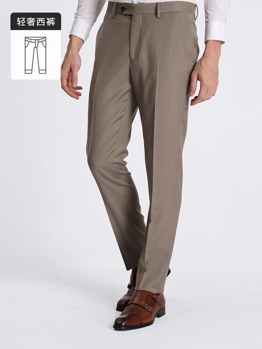 callisto咖啡色全羊毛西裤 STBWP055T 商品图3
