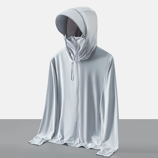 【可拆卸大帽檐防晒衣】夏季防晒衣大帽檐防紫外线女大码运动风衣男超薄冰丝弹力皮肤衣潮，面罩高度包裹可盖至鼻梁，网孔式穿戴自由呼吸。ry 商品图4
