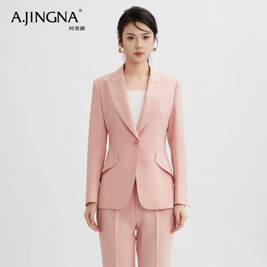 【商场同款】阿菁娜2024春夏新款简约设计感一粒扣通勤收腰西服A29C208030 商品图2