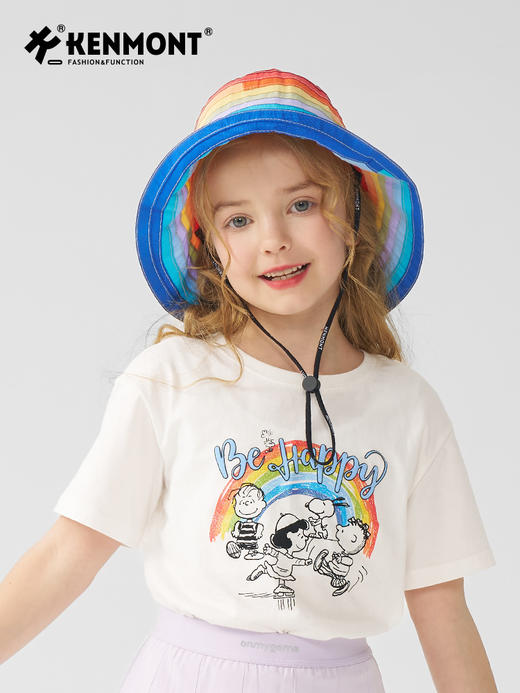 【云优选】卡蒙亲子款彩虹大帽檐防晒帽易携带可折叠 商品图6