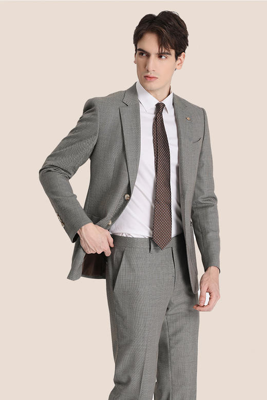 callisto咖啡色全羊毛西服 STBWJ020C 商品图0