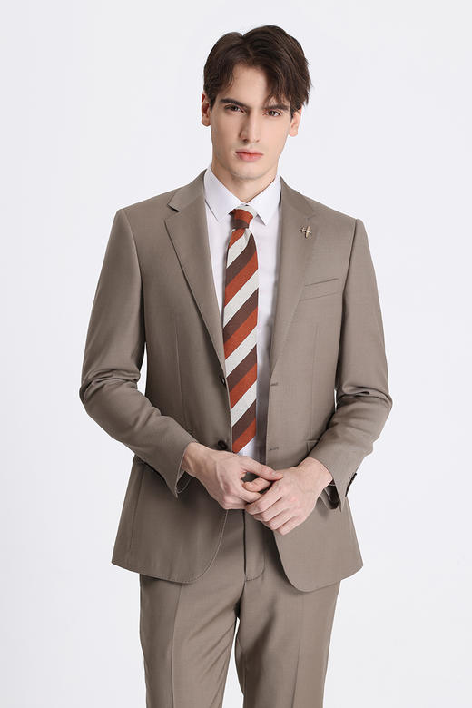 callisto咖啡色全羊毛西服 STBWJ055T 商品图1