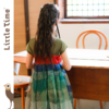 littletime女童绿色中国风渐变汉服短袖连衣裙宝宝女孩夏季连衣裙 商品缩略图3