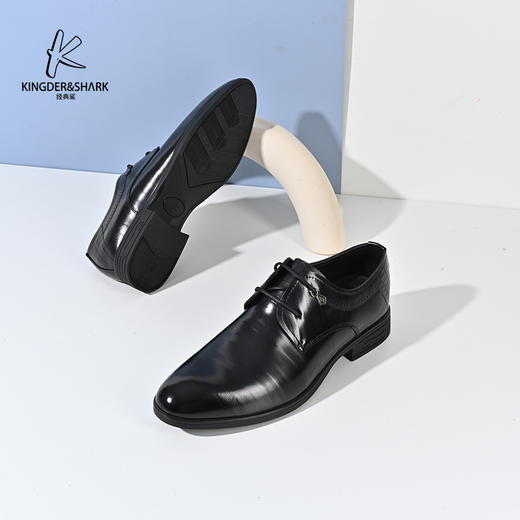 2024经典鲨春季男士新款商务正装百搭牛皮革皮鞋KW251-D14051 商品图4