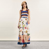 谜底吊带长裙2024年夏季新品复古度假风毛织拼接连衣裙242ML0556 商品缩略图0
