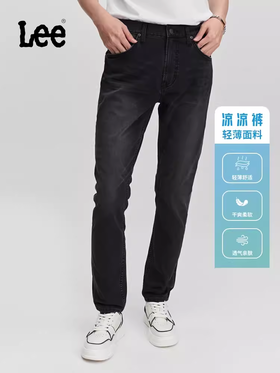 Lee709修身锥形黑灰色男牛仔裤凉凉裤薄款LMB241709101316A05955
