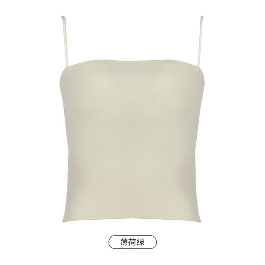 都市丽人吊带背心女锦纶冰丝背心无尺码固定杯垫丝质吊带背心无钢圈无排扣LV43A3 商品图10