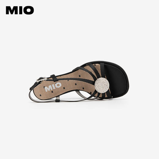 MIO米奥夏季韩版圆头时装凉鞋透气清爽异形中跟气质凉鞋女M243111303 商品图2
