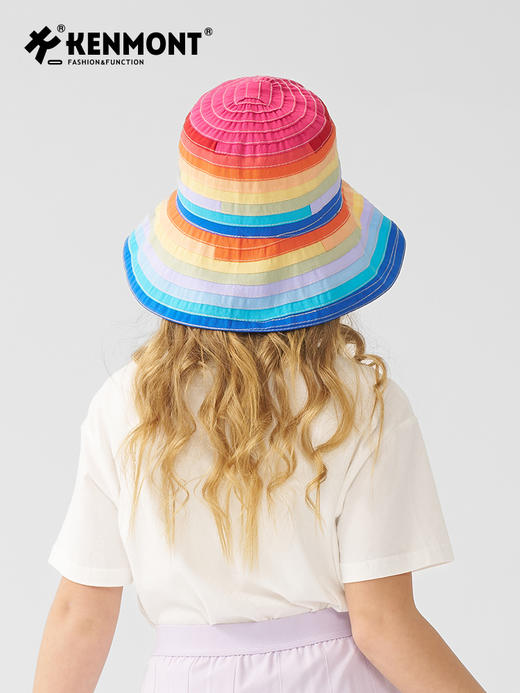 【云优选】卡蒙亲子款彩虹大帽檐防晒帽易携带可折叠 商品图7