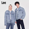 Lee24早春新品舒适字母设计贴布浅蓝色男女同款骑士牛仔夹克外套LUT008308101233A06362 商品缩略图0