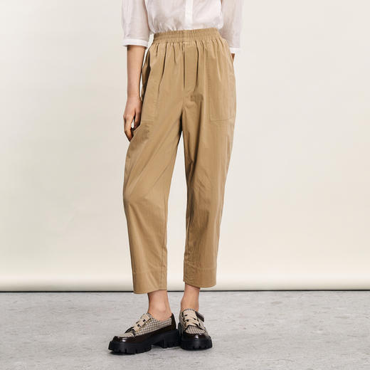 谜底宽松休闲裤九分裤女2024年夏季新品简约百搭萝卜裤242MK0506 商品图0