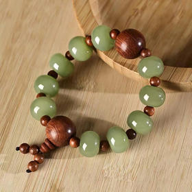 【经典】十全十美和田玉算盘珠手串