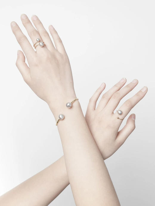 AWU｜GA2-14K - Galaxy double Ring [ 瀚 双银珠 开口戒指 ] 商品图5