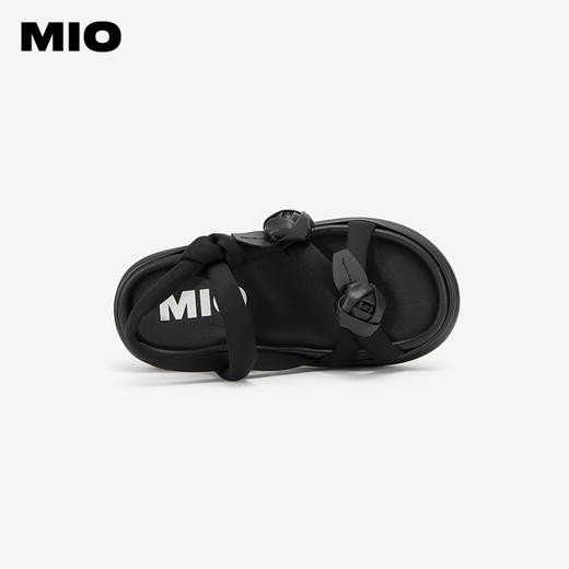 MIO米奥夏沙滩鞋中跟休闲凉鞋蓬软扭结云感厚底通勤凉鞋女M243131424 商品图3