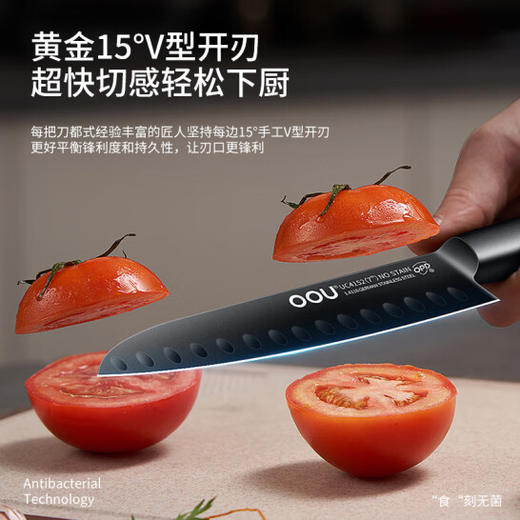 OOU! 厨具 厨房刀具套装 德国材质抗菌 家用切菜刀 剪刀 带磨刀器 商品图7