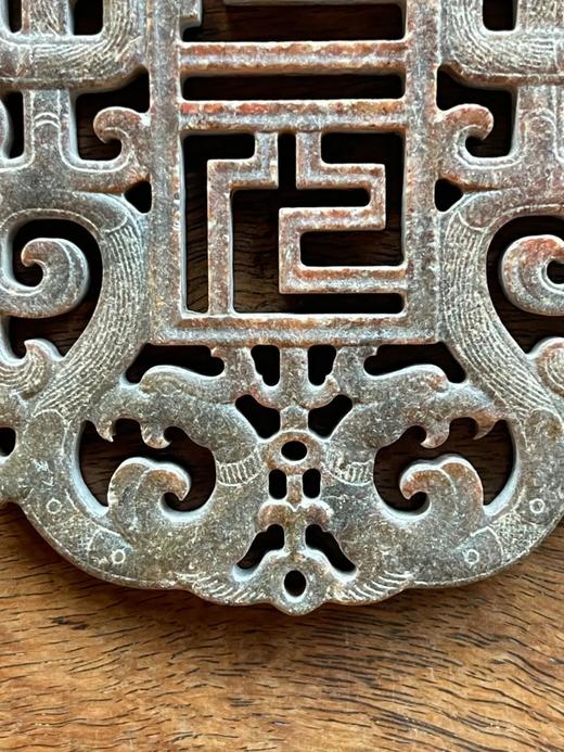 青白玉仿古镂雕龙凤珮，顺丰包邮 商品图4