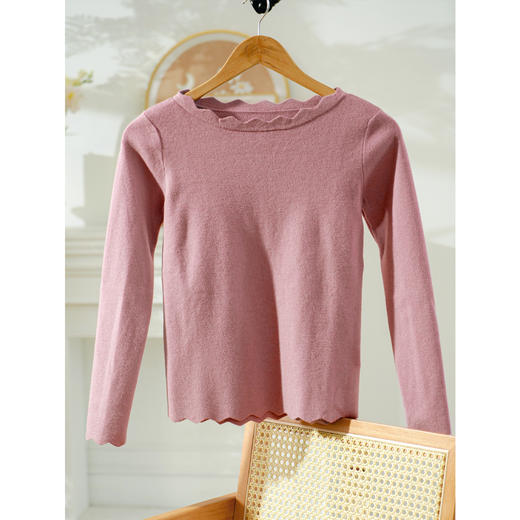 欧芮儿一字领针织衫女套头薄款修身百搭长袖打底衫春 商品图1