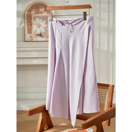 欧芮儿短袖连衣裙女夏季2022新款收腰系带不规则中长款A字伞摆裙 商品图1