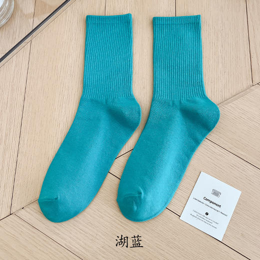 【10双以上价更低】春秋纯棉糖果色百搭五彩袜 商品图7