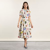 谜底原创印花连衣裙2024年夏新品田园风苎麻中长裙短袖242ML0547 商品缩略图0