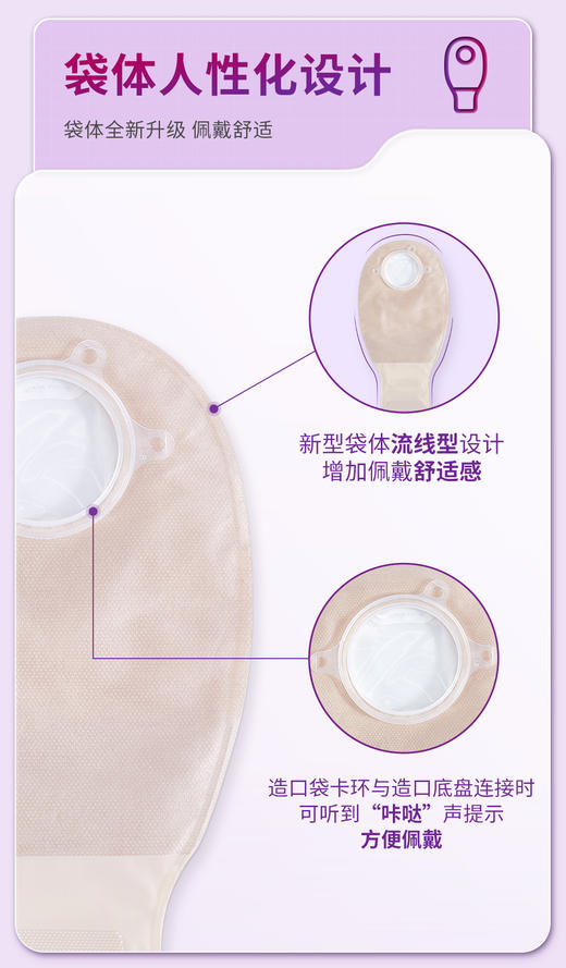 康维德舒洁两件式滤片式开口大便造口袋 416416/416417/416419/416420 商品图7