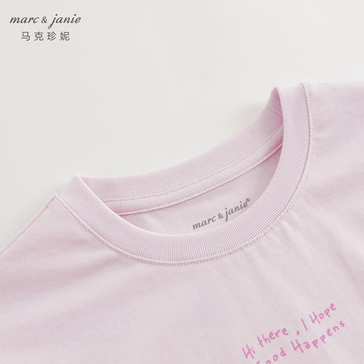 [凉感透气]马克珍妮女童宽松运动字母短袖T恤上衣夏装新款240771 商品图3