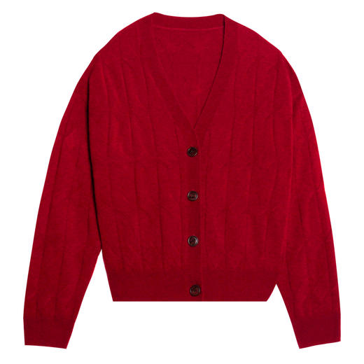 衣尚-V领大绞花宽松短外套DWF101009C 商品图2