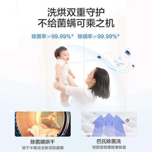 Leader统帅 海尔出品洗烘套装 10Kg洗衣机全自动+10Kg热泵烘干机家用 商品图3