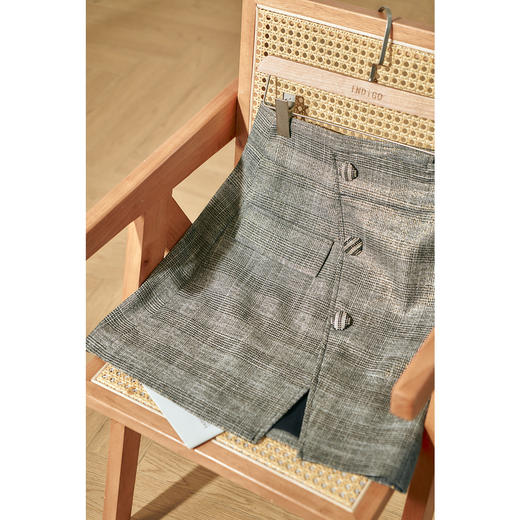 欧芮儿春新款高腰显瘦格子半身裙女不规则短裙复古百搭包臀 商品图4